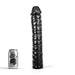 All Black - Geribbelde Dildo - 38 x 8.5 cm - Zwart-Erotiekvoordeel.nl