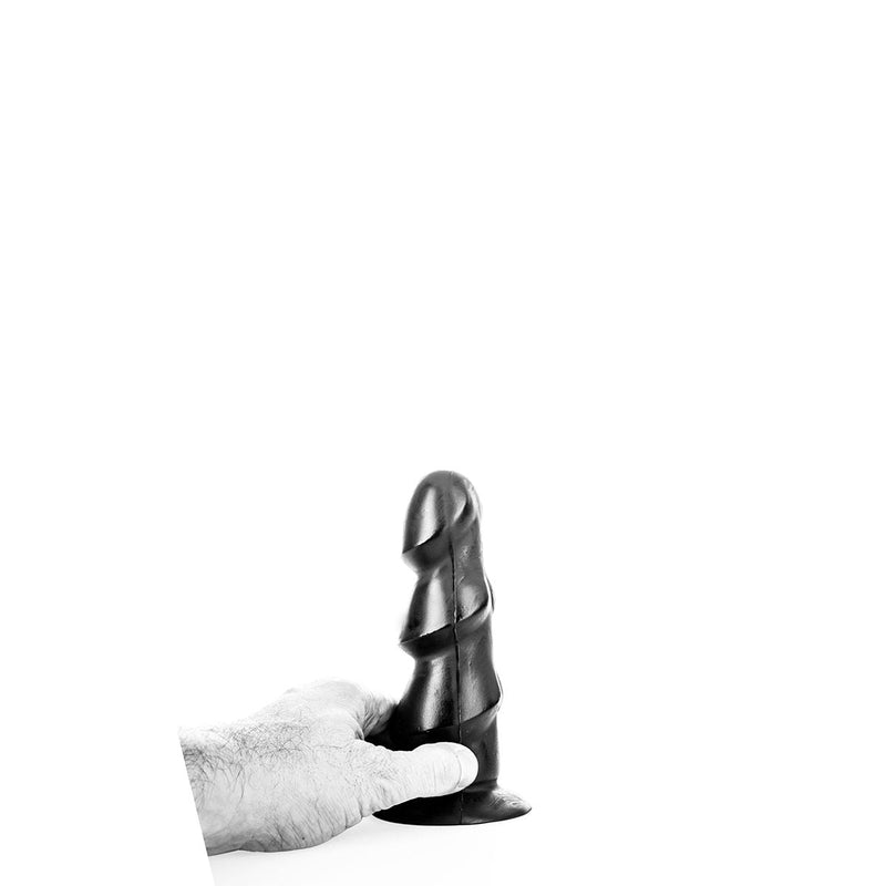 All Black - Anaal Dildo Met 3 Dikke Ribbels - 17 x 5 cm - Zwart-Erotiekvoordeel.nl