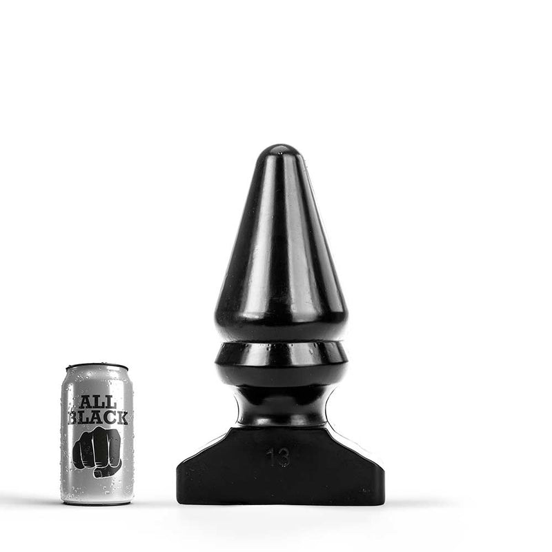 All Black - Grote Buttlug met Extra Ribbel - 28.5 cm - Zwart-Erotiekvoordeel.nl