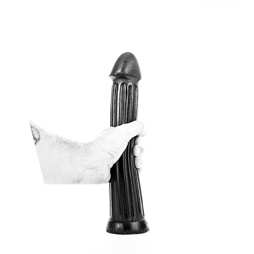 All Black - Grote dildo Met diepe Groeven - 30 x 5 cm - Zwart-Erotiekvoordeel.nl