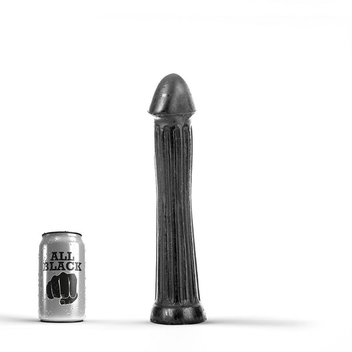 All Black - Grote dildo Met diepe Groeven - 30 x 5 cm - Zwart-Laced-up.nl