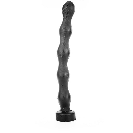 All Black - Lange Buttplug met Ribbels - 41,5 x 4,5 cm - Zwart-Erotiekvoordeel.nl