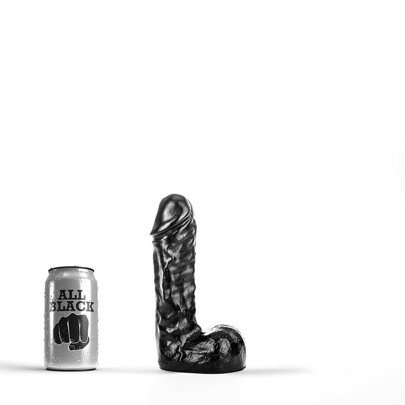 All Black - Realistische Dildo - 19 x 4,5 cm - Zwart-Erotiekvoordeel.nl
