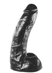 All Black - Realistische Dildo met Scrotum - 25.5 x 6.7 cm - Zwart-Erotiekvoordeel.nl