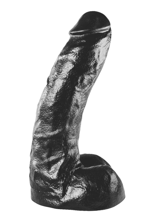 All Black - Realistische Dildo met Scrotum - 25.5 x 6.7 cm - Zwart-Erotiekvoordeel.nl