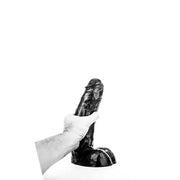 All Black - Realistische Dildo met Scrotum - 25.5 x 6.7 cm - Zwart-Erotiekvoordeel.nl