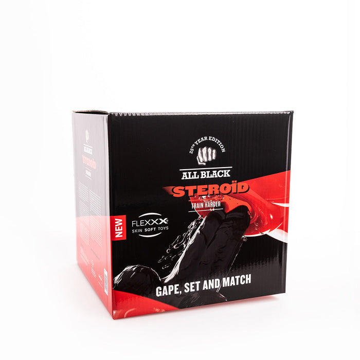 All Black Steroïd - Gape, Set, and Match - Dildo - 30 x 13 cm - zwart-Laced-up.nl