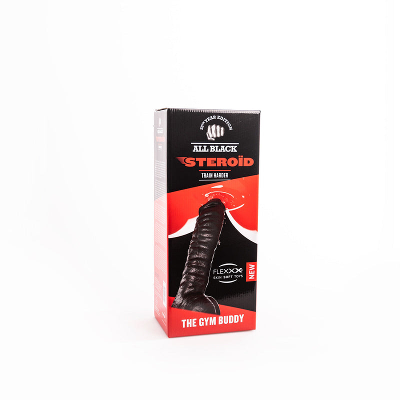 All Black Steroïd - The Gym Buddy - Dildo - 35x 8,7 cm - Zwart-Erotiekvoordeel.nl