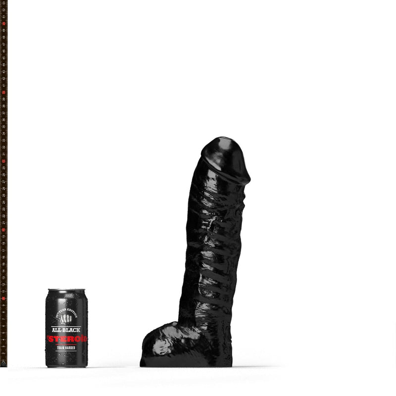 All Black Steroïd - The Gym Buddy - Dildo - 35x 8,7 cm - Zwart-Erotiekvoordeel.nl