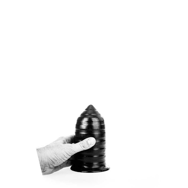 All Black - Torpedo Dildo met Groeven - 16 cm - Zwart-Erotiekvoordeel.nl