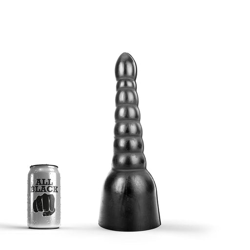 All Black - XXL Dildo - Geribbelde textuur - 34 x 9.7 cm - Zwart-Laced-up.nl