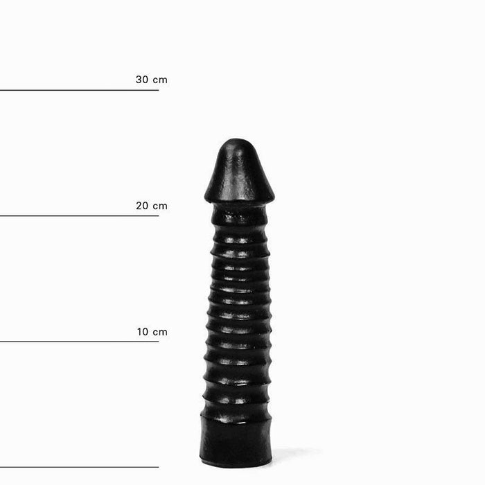 All Black - Anaal Dildo Met Ribbels - 26 x 5 cm - Zwart-Erotiekvoordeel.nl