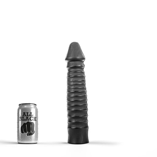 All Black - Zwarte grote dildo Met geribbelde schacht 26 x 5 cm-Laced-up.nl