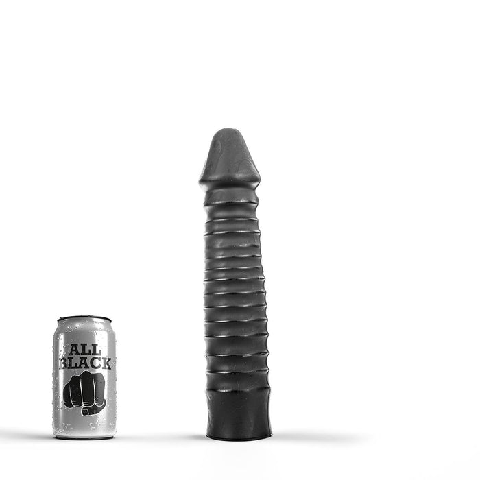All Black - Anaal Dildo Met Ribbels - 26 x 5 cm - Zwart-Erotiekvoordeel.nl