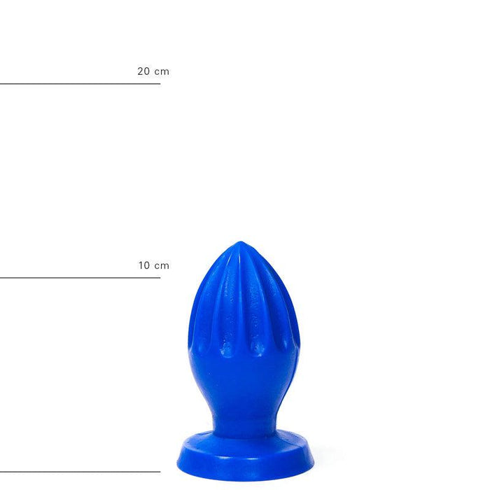All Blue - Buttplug Met Groeven - 12 x 5 cm - Blauw-Erotiekvoordeel.nl