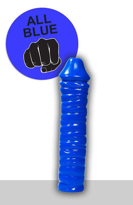 All Blue - Geribbelde Dildo - 38 x 8,5 cm - Blauw-Erotiekvoordeel.nl