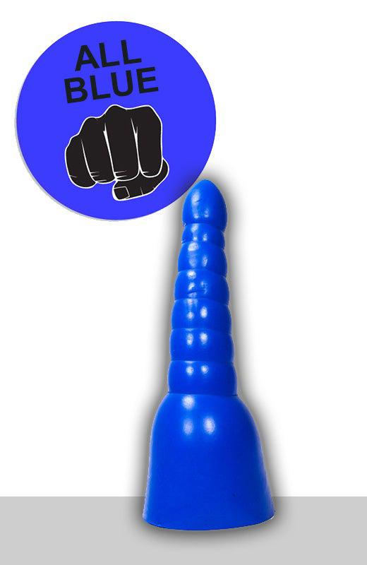 All Blue - Geribbelde Anaal Dildo - 34 x 11 cm - Blauw-Laced-up.nl