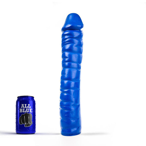 All Blue - Geribbelde Dildo - 38 x 8,5 cm - Blauw-Erotiekvoordeel.nl