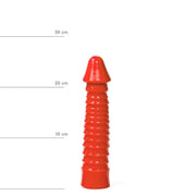 All Red - Anaal Dildo Met Ribbels - 26 x 5 cm - Rood-Erotiekvoordeel.nl