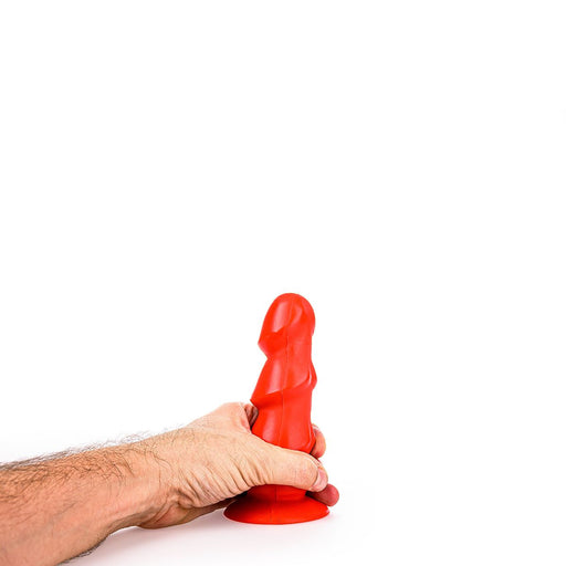 All Red - Anaal Dildo Met 3 Dikke Ribbels - 17 x 5 cm - Rood-Erotiekvoordeel.nl