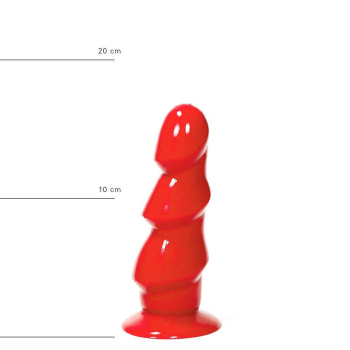 All Red - Anaal Dildo Met 3 Dikke Ribbels - 17 x 5 cm - Rood-Erotiekvoordeel.nl