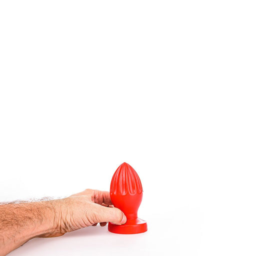 All Red - Buttplug Met Groeven - 12 x 5 cm - Rood-Erotiekvoordeel.nl