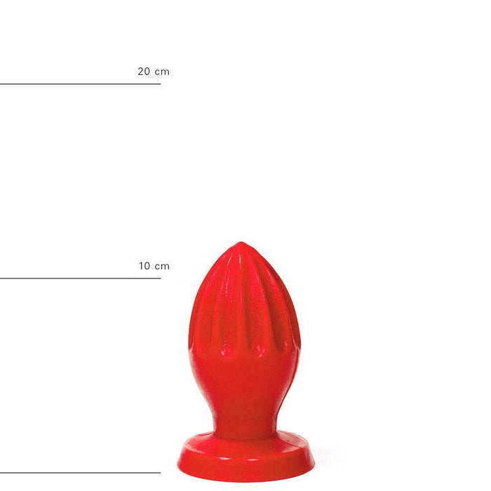 All Red - Buttplug Met Groeven - 12 x 5 cm - Rood-Erotiekvoordeel.nl