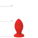 All Red - Buttplug Met Groeven - 12 x 5 cm - Rood-Erotiekvoordeel.nl