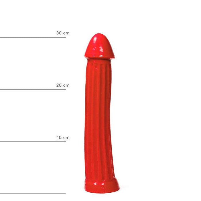 All Red - XXL Dildo Met Ribbels - 31 x 5,5 cm - Rood-Erotiekvoordeel.nl