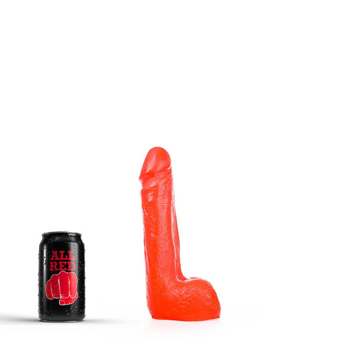All Red - Dildo Met Balzak - 20 x 4,5 cm - Rood-Laced-up.nl