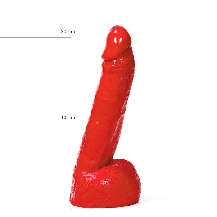 All Red - Dildo Met Balzak - 22 x 5 cm - Rood-Erotiekvoordeel.nl