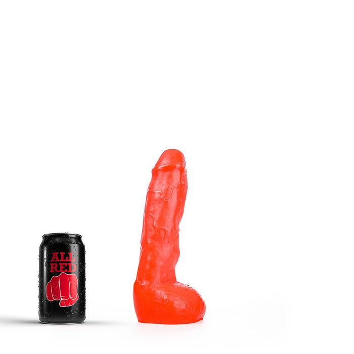 All Red - Dildo Met Balzak - 22 x 5 cm - Rood-Erotiekvoordeel.nl