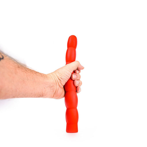 All Red - Geribbelde Anaal Dildo 32 x 4,5 cm - Rood-Laced-up.nl