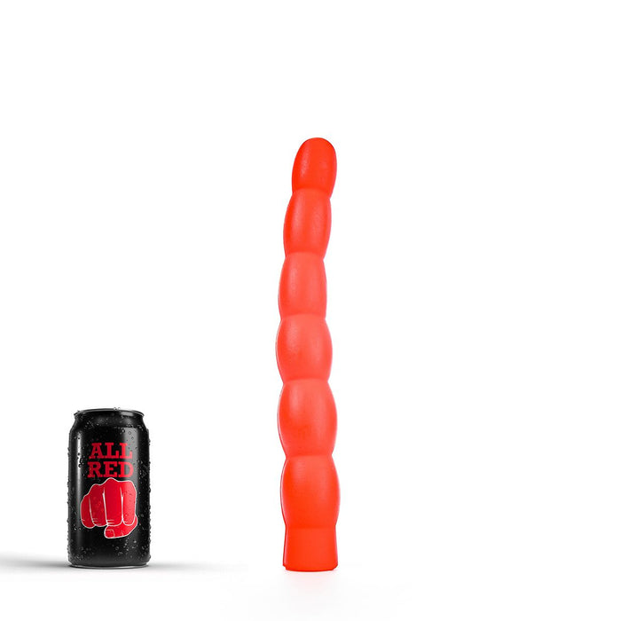 All Red – Geribbelde Anale Dildo – 32 cm – Rood-Erotiekvoordeel.nl
