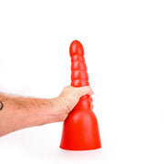 All Red - Geribbelde Anaal Dildo - 34 x 11 cm - Rood-Laced-up.nl