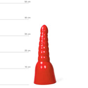 All Red - Geribbelde Anaal Dildo - 34 x 11 cm - Rood-Laced-up.nl