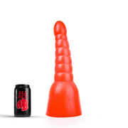 All Red - Geribbelde Anaal Dildo - 34 x 11 cm - Rood-Laced-up.nl