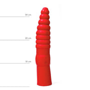 All Red – Geribbelde Anale Dildo – 33 cm – Rood-Erotiekvoordeel.nl