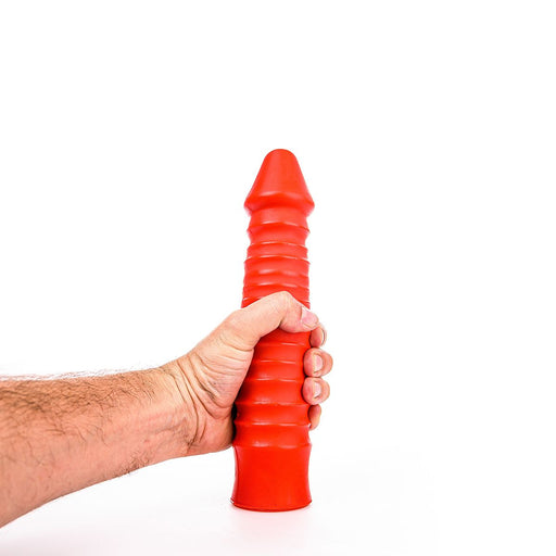 All Red - Geribbelde Dildo - 26 x 5 cm - Rood-Laced-up.nl
