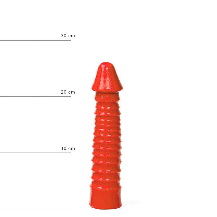 All Red - Anaal Dildo Met Ribbels - 26 x 5 cm - Rood-Erotiekvoordeel.nl