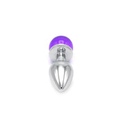 Kiotos - Aluminium Buttplug Met Glinsterende Ronde Siersteen - Paars-Laced-up.nl