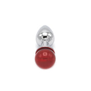Kiotos - Aluminium Buttplug Met Glinsterende Ronde Siersteen - Rood-Laced-up.nl