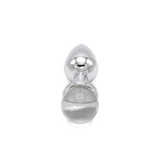 Kiotos - Aluminium Buttplug Met Glinsterende Ronde Siersteen - Transparant-Laced-up.nl