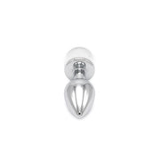 Kiotos - Aluminium Buttplug Met Glinsterende Ronde Siersteen - Transparant-Laced-up.nl