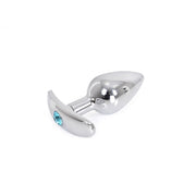 Kiotos - Aluminium buttplug Met Handvat En Sierkristal - Lichtblauw-Laced-up.nl