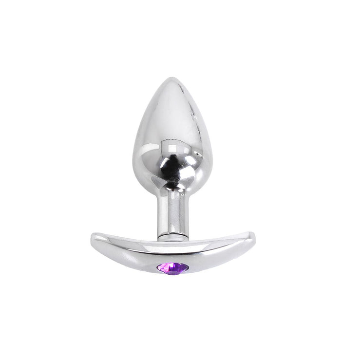 Kiotos - Aluminium buttplug Met Handvat En Sierkristal - Paars-Erotiekvoordeel.nl