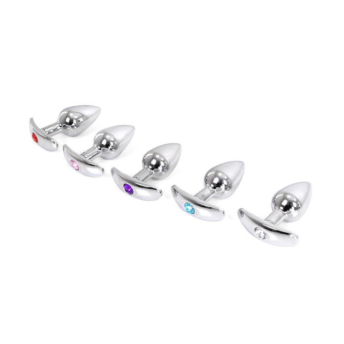 Kiotos - Aluminium buttplug Met Handvat En Sierkristal - Paars-Erotiekvoordeel.nl