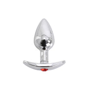 Kiotos - Aluminium buttplug Met Handvat En Sierkristal - Rood-Laced-up.nl