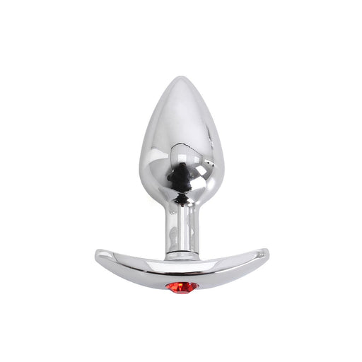 Kiotos - Aluminium buttplug Met Handvat En Sierkristal - Rood-Laced-up.nl