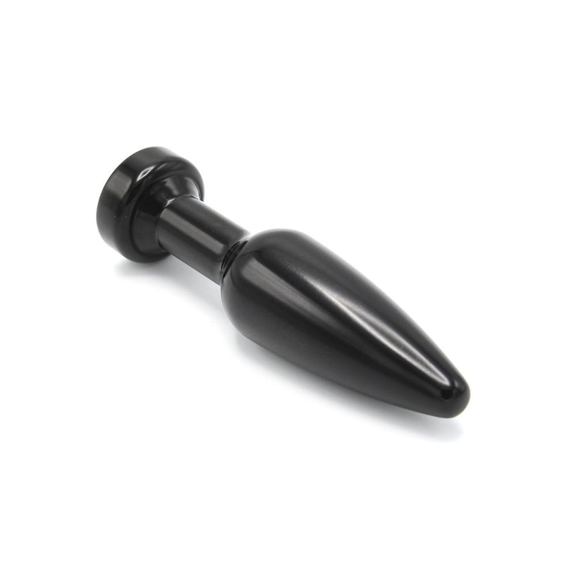 Kiotos - Aluminum Buttplug Met Kristal - Zwart-Laced-up.nl